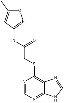 N-(5-methyl-3-isoxazolyl)-2-(9H-purin-6-ylsulfanyl)acetamide Struktur