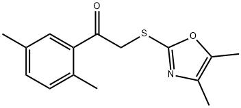 2-[(4,5-dimethyl-1,3-oxazol-2-yl)sulfanyl]-1-(2,5-dimethylphenyl)ethanone Struktur