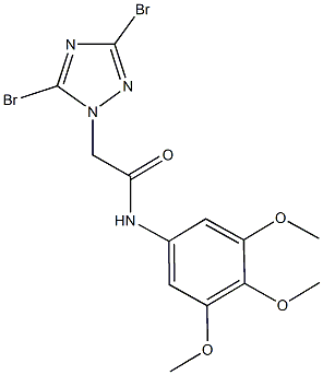 2-(3,5-dibromo-1H-1,2,4-triazol-1-yl)-N-(3,4,5-trimethoxyphenyl)acetamide Struktur