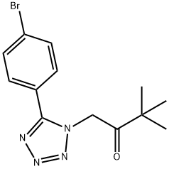 1-[5-(4-bromophenyl)-1H-tetraazol-1-yl]-3,3-dimethyl-2-butanone Struktur