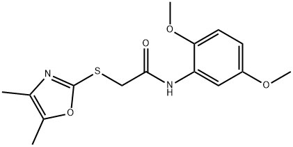 N-(2,5-dimethoxyphenyl)-2-[(4,5-dimethyl-1,3-oxazol-2-yl)sulfanyl]acetamide Struktur