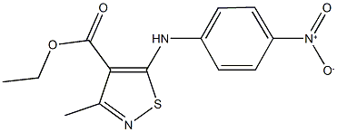 ethyl 5-{4-nitroanilino}-3-methyl-4-isothiazolecarboxylate Struktur