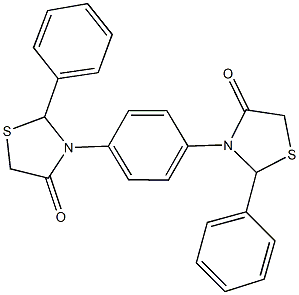 3-[4-(4-oxo-2-phenyl-1,3-thiazolidin-3-yl)phenyl]-2-phenyl-1,3-thiazolidin-4-one Struktur