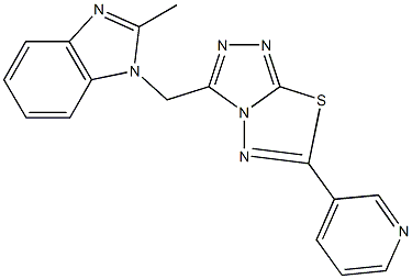 2-methyl-1-{[6-(3-pyridinyl)[1,2,4]triazolo[3,4-b][1,3,4]thiadiazol-3-yl]methyl}-1H-benzimidazole Struktur