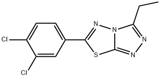 6-(3,4-dichlorophenyl)-3-ethyl[1,2,4]triazolo[3,4-b][1,3,4]thiadiazole Struktur