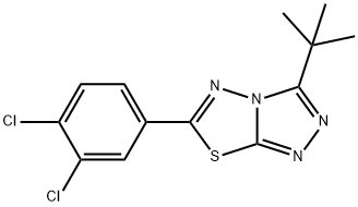 3-tert-butyl-6-(3,4-dichlorophenyl)[1,2,4]triazolo[3,4-b][1,3,4]thiadiazole Struktur