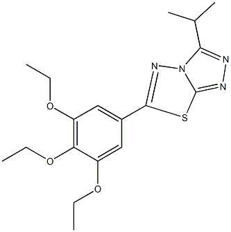 3-isopropyl-6-(3,4,5-triethoxyphenyl)[1,2,4]triazolo[3,4-b][1,3,4]thiadiazole Struktur