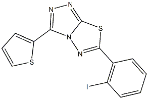 6-(2-iodophenyl)-3-(2-thienyl)[1,2,4]triazolo[3,4-b][1,3,4]thiadiazole Struktur