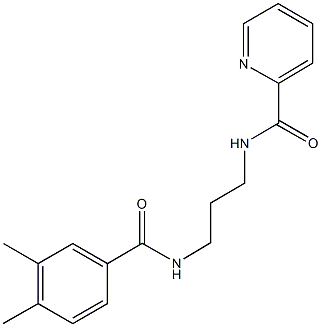 N-{3-[(3,4-dimethylbenzoyl)amino]propyl}-2-pyridinecarboxamide Struktur