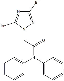 2-(3,5-dibromo-1H-1,2,4-triazol-1-yl)-N,N-diphenylacetamide Struktur