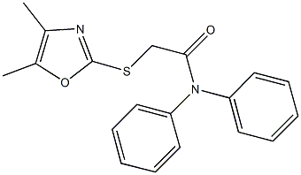 2-[(4,5-dimethyl-1,3-oxazol-2-yl)sulfanyl]-N,N-diphenylacetamide Struktur