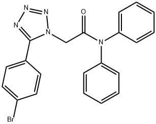 2-[5-(4-bromophenyl)-1H-tetraazol-1-yl]-N,N-diphenylacetamide Struktur