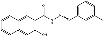 3-hydroxy-N'-(3-methylbenzylidene)-2-naphthohydrazide Struktur