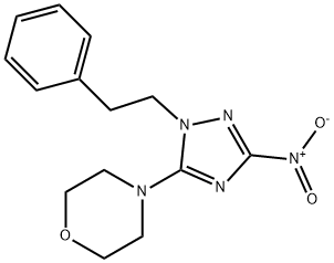 4-[3-nitro-1-(2-phenylethyl)-1H-1,2,4-triazol-5-yl]morpholine Struktur