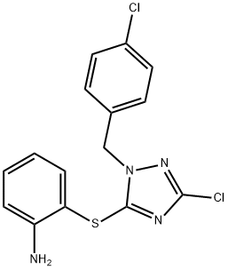 2-{[3-chloro-1-(4-chlorobenzyl)-1H-1,2,4-triazol-5-yl]sulfanyl}phenylamine Struktur