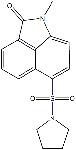 1-methyl-6-(1-pyrrolidinylsulfonyl)benzo[cd]indol-2(1H)-one Struktur