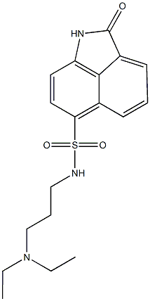 N-[3-(diethylamino)propyl]-2-oxo-1,2-dihydrobenzo[cd]indole-6-sulfonamide Struktur