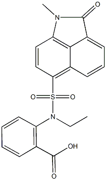 2-{ethyl[(1-methyl-2-oxo-1,2-dihydrobenzo[cd]indol-6-yl)sulfonyl]amino}benzoic acid Struktur