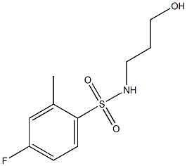 4-fluoro-N-(3-hydroxypropyl)-2-methylbenzenesulfonamide Struktur