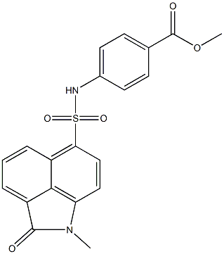 methyl 4-{[(1-methyl-2-oxo-1,2-dihydrobenzo[cd]indol-6-yl)sulfonyl]amino}benzoate Struktur