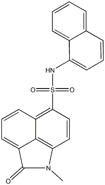 1-methyl-N-(1-naphthyl)-2-oxo-1,2-dihydrobenzo[cd]indole-6-sulfonamide Struktur