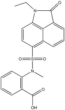 2-[[(1-ethyl-2-oxo-1,2-dihydrobenzo[cd]indol-6-yl)sulfonyl](methyl)amino]benzoic acid Struktur