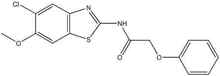 N-(5-chloro-6-methoxy-1,3-benzothiazol-2-yl)-2-phenoxyacetamide Struktur