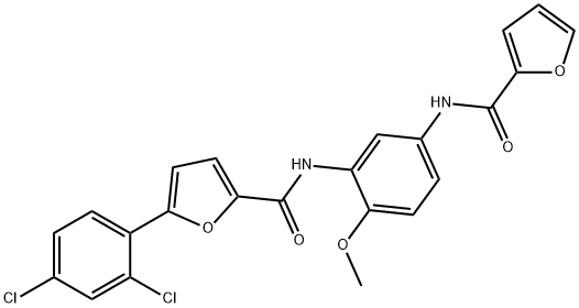 5-(2,4-dichlorophenyl)-N-[5-(2-furoylamino)-2-methoxyphenyl]-2-furamide Struktur