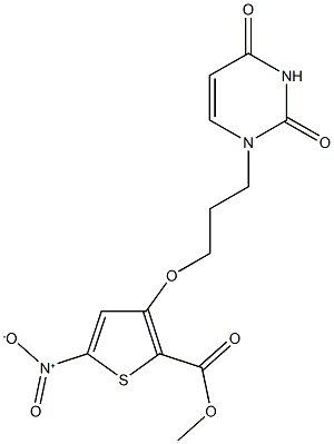 methyl 3-[3-(2,4-dioxo-3,4-dihydro-1(2H)-pyrimidinyl)propoxy]-5-nitro-2-thiophenecarboxylate Struktur