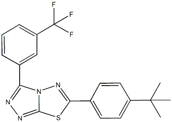 6-(4-tert-butylphenyl)-3-[3-(trifluoromethyl)phenyl][1,2,4]triazolo[3,4-b][1,3,4]thiadiazole Struktur