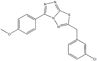 4-[6-(3-chlorobenzyl)[1,2,4]triazolo[3,4-b][1,3,4]thiadiazol-3-yl]phenyl methyl ether Struktur