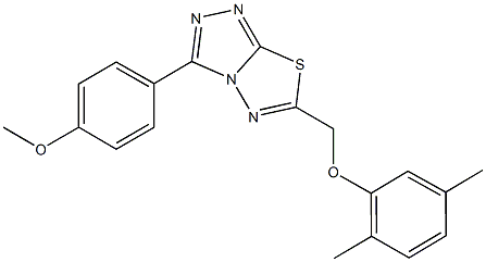 6-[(2,5-dimethylphenoxy)methyl]-3-(4-methoxyphenyl)[1,2,4]triazolo[3,4-b][1,3,4]thiadiazole Struktur