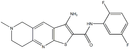 3-amino-N-(2,5-difluorophenyl)-6-methyl-5,6,7,8-tetrahydrothieno[2,3-b][1,6]naphthyridine-2-carboxamide Struktur