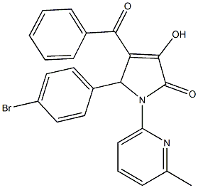 4-benzoyl-5-(4-bromophenyl)-3-hydroxy-1-(6-methyl-2-pyridinyl)-1,5-dihydro-2H-pyrrol-2-one Struktur