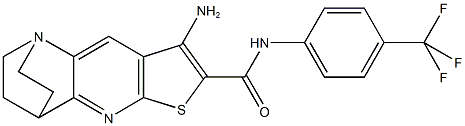 8-amino-N-[4-(trifluoromethyl)phenyl]-1,2,3,4-tetrahydro-1,4-ethanothieno[2,3-b][1,5]naphthyridine-7-carboxamide Struktur