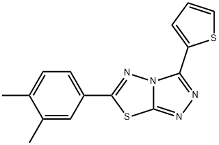 6-(3,4-dimethylphenyl)-3-(2-thienyl)[1,2,4]triazolo[3,4-b][1,3,4]thiadiazole Struktur