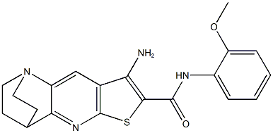 5-amino-N-(2-methoxyphenyl)-7-thia-1,9-diazatetracyclo[9.2.2.0~2,10~.0~4,8~]pentadeca-2(10),3,5,8-tetraene-6-carboxamide Struktur