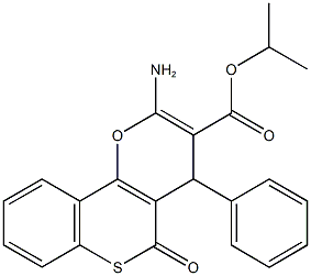 isopropyl 2-amino-5-oxo-4-phenyl-4H,5H-thiochromeno[4,3-b]pyran-3-carboxylate Struktur