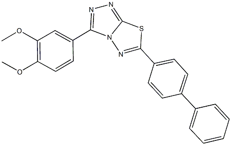 6-[1,1'-biphenyl]-4-yl-3-(3,4-dimethoxyphenyl)[1,2,4]triazolo[3,4-b][1,3,4]thiadiazole Struktur