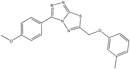 3-(4-methoxyphenyl)-6-[(3-methylphenoxy)methyl][1,2,4]triazolo[3,4-b][1,3,4]thiadiazole Struktur