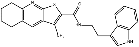 3-amino-N-[2-(1H-indol-3-yl)ethyl]-5,6,7,8-tetrahydrothieno[2,3-b]quinoline-2-carboxamide Struktur