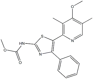 methyl 5-(4-methoxy-3,5-dimethyl-2-pyridinyl)-4-phenyl-1,3-thiazol-2-ylcarbamate Struktur