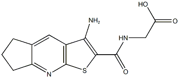 {[(3-amino-6,7-dihydro-5H-cyclopenta[b]thieno[3,2-e]pyridin-2-yl)carbonyl]amino}acetic acid Struktur