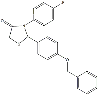 2-[4-(benzyloxy)phenyl]-3-(4-fluorophenyl)-1,3-thiazolidin-4-one Struktur