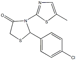 2-(4-chlorophenyl)-3-(5-methyl-1,3-thiazol-2-yl)-1,3-thiazolidin-4-one Struktur