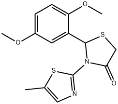 2-(2,5-dimethoxyphenyl)-3-(5-methyl-1,3-thiazol-2-yl)-1,3-thiazolidin-4-one Struktur