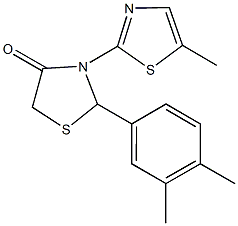 2-(3,4-dimethylphenyl)-3-(5-methyl-1,3-thiazol-2-yl)-1,3-thiazolidin-4-one Struktur