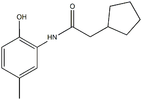 2-cyclopentyl-N-(2-hydroxy-5-methylphenyl)acetamide Struktur