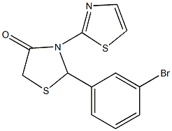 2-(3-bromophenyl)-3-(1,3-thiazol-2-yl)-1,3-thiazolidin-4-one Struktur