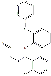 2-(2-chlorophenyl)-3-(2-phenoxyphenyl)-1,3-thiazolidin-4-one Struktur